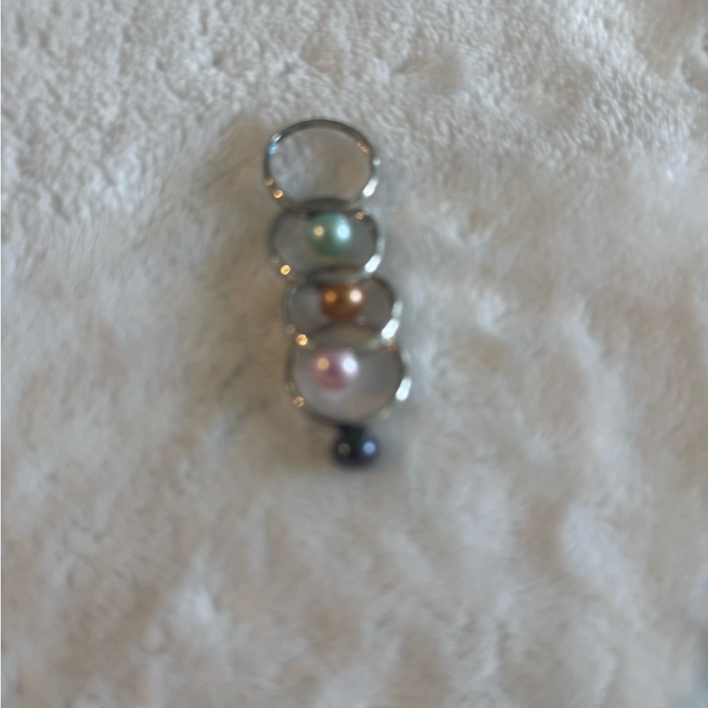Elegant Multi-Color Pearl Rings